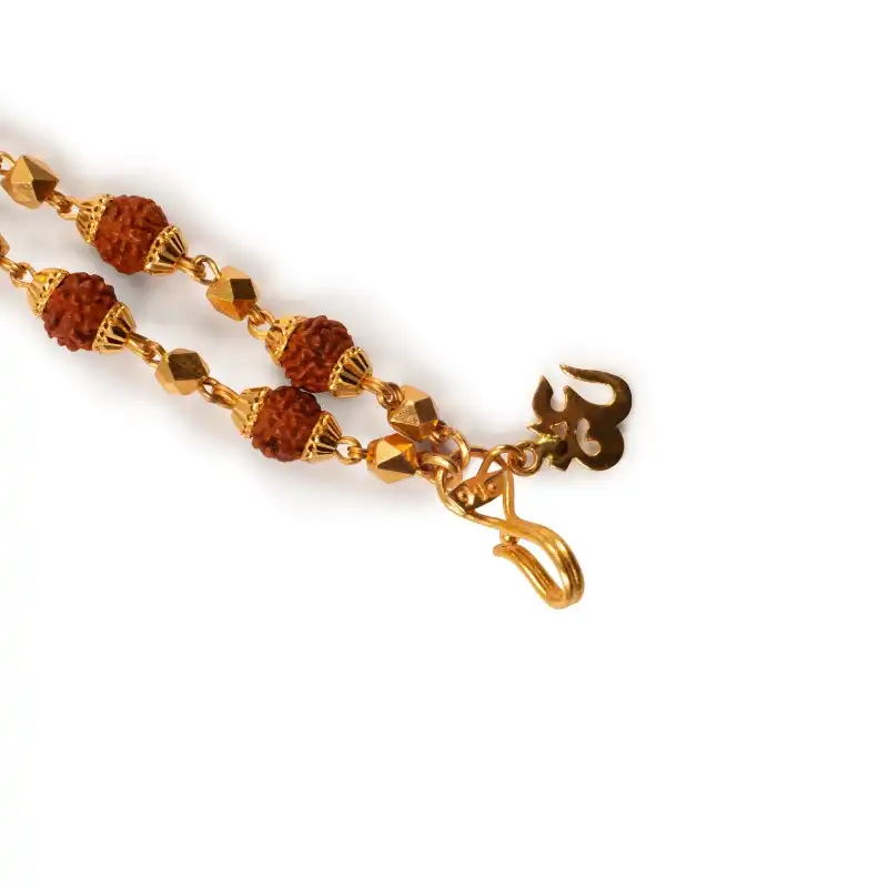 Rudraksh Men's Bracelet in 22K Yellow Gold