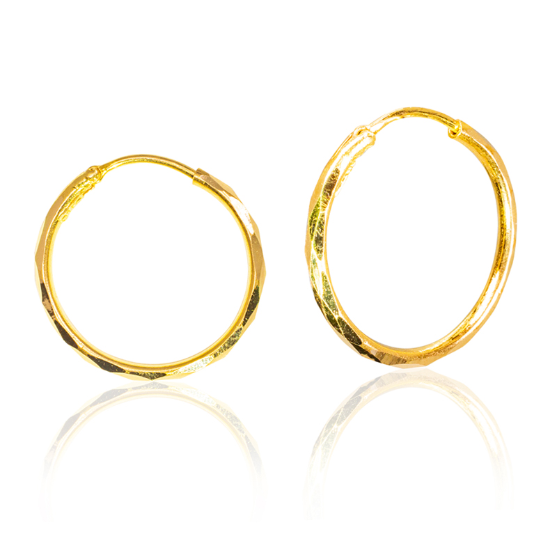 Gold Hoop Circular Earrings