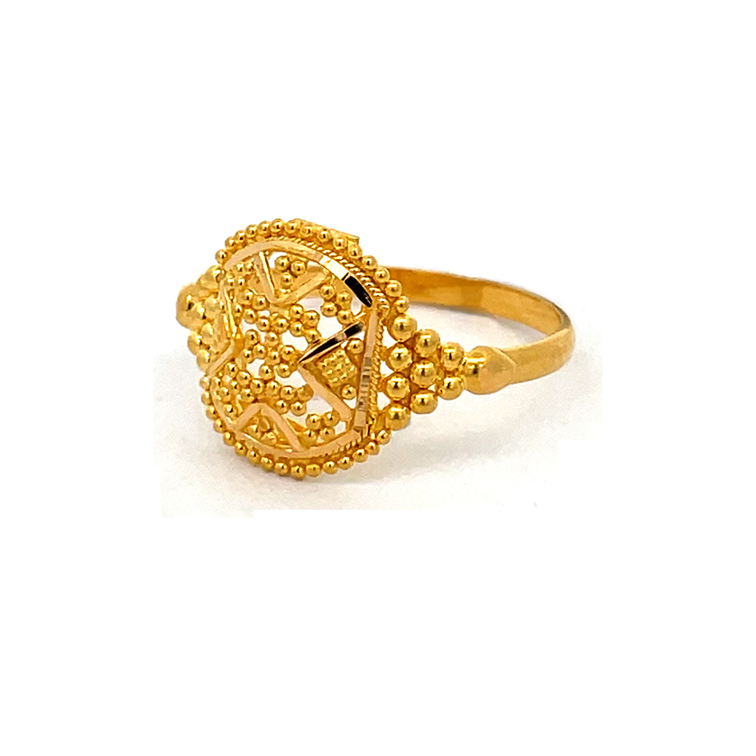 Symmetrical design Gold Ring - 22K - size 6.75