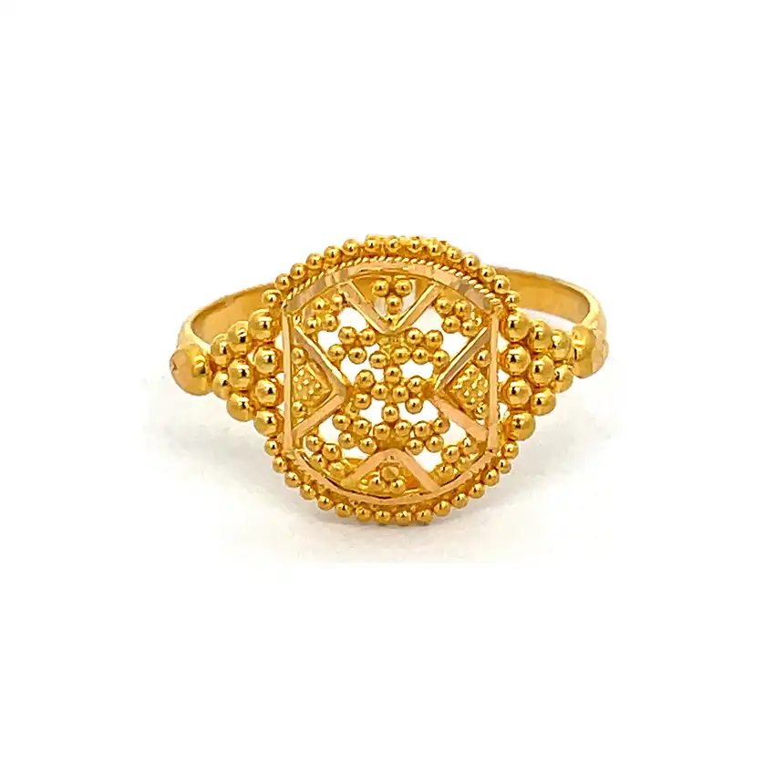 Symmetrical design Gold Ring - 22K - size 6.75