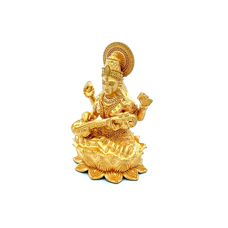 22K Gold Saraswati Statue |Spiritual Puja Vastu