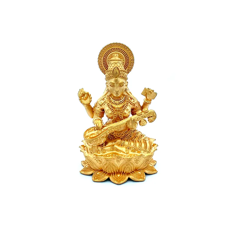 22K Gold Saraswati Statue |Spiritual Puja Vastu