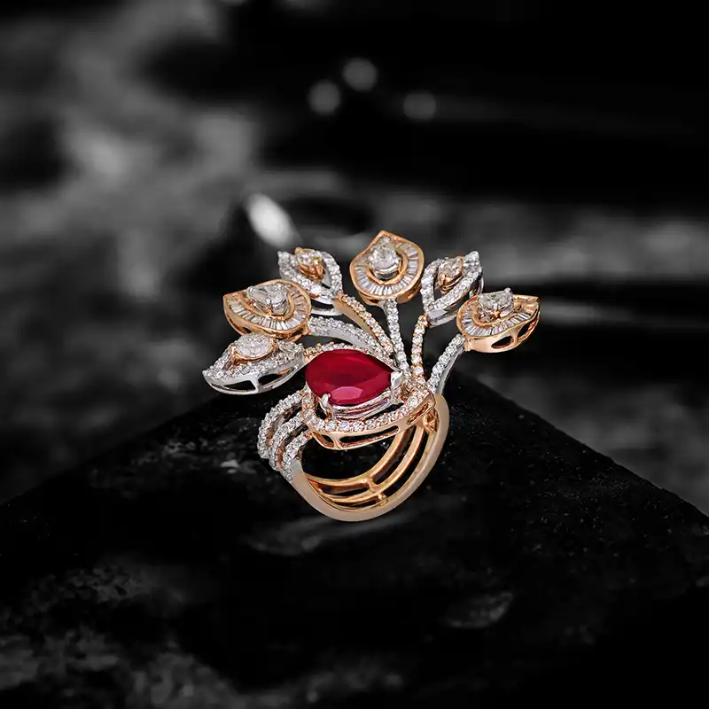 Ruby Diamond Rings in 18K Gold