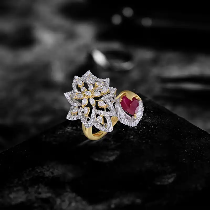 Ruby Diamond Rings in 18K Gold