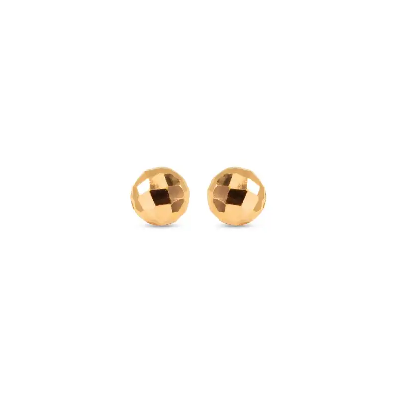 Simple small round Stud Earrings in 22K Gold