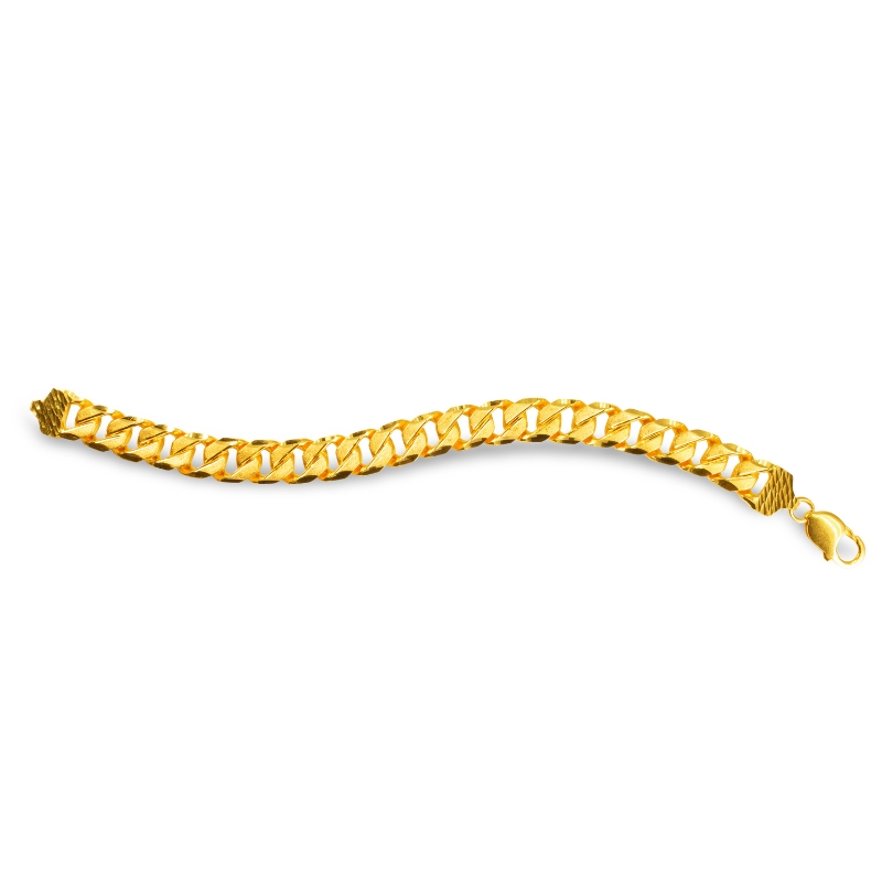 22K Yellow gold Men's Bracelet Beautifully handcrafted diamond cut design  54 | eBay