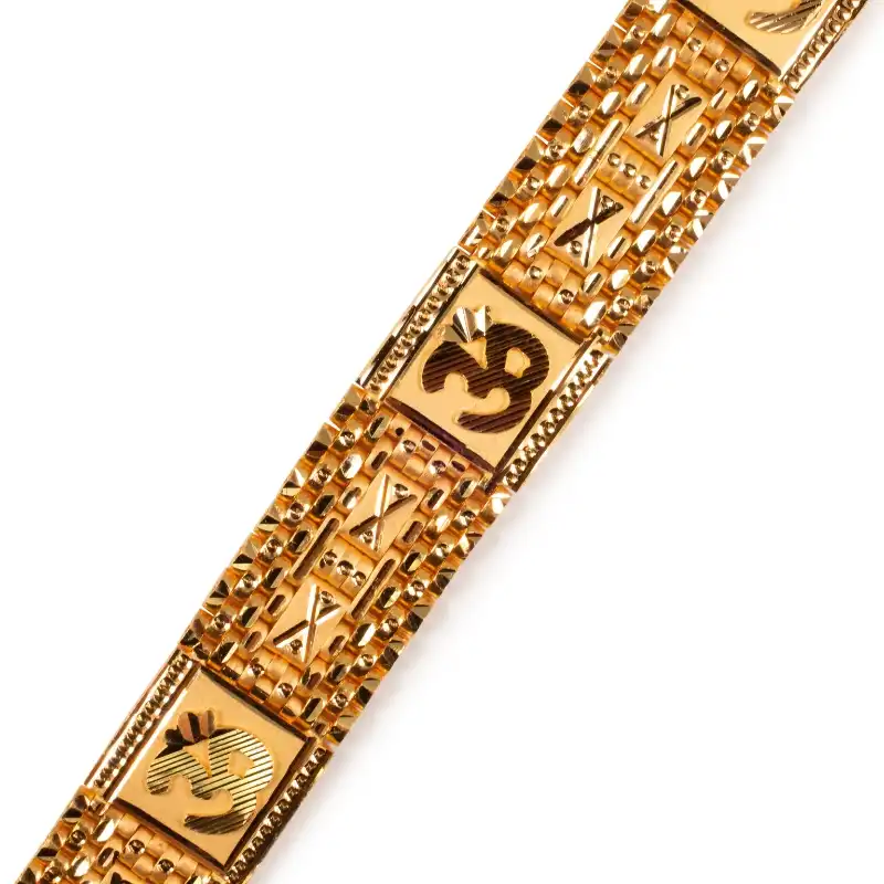 Om Men's Bracelet in 22K Yellow Gold