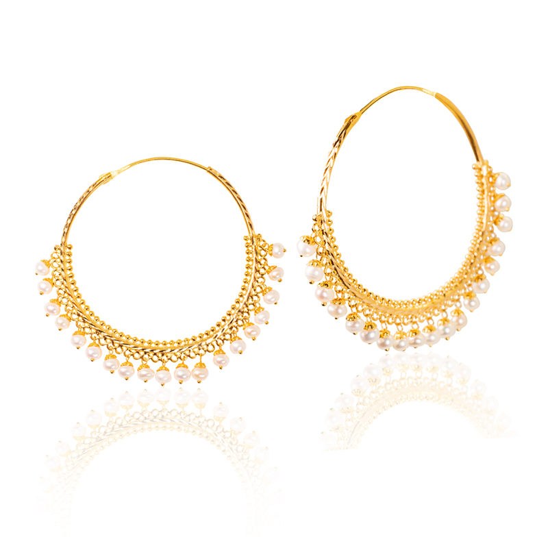 Geometric Dangling 22k Gold Earrings – Andaaz Jewelers