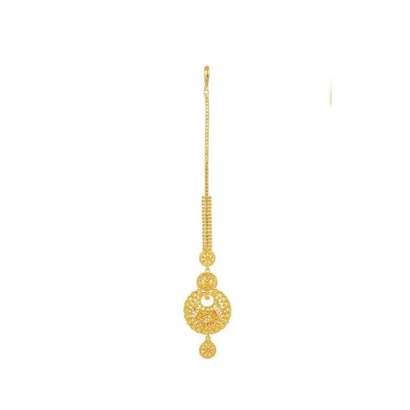 22K Yellow Gold Filigree Disc Tikka