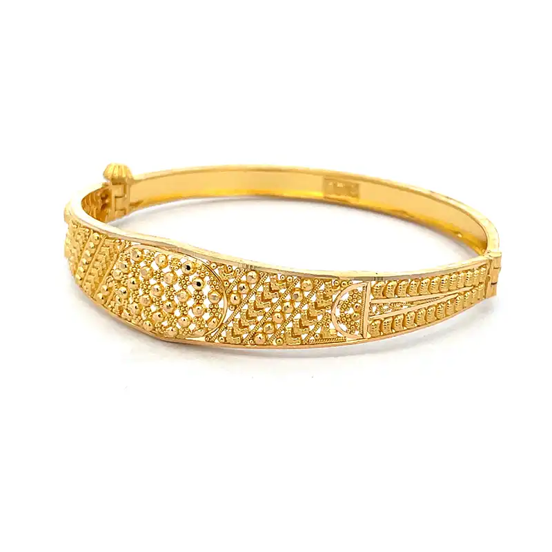 Elegant Gold Kada Bangle - Free size