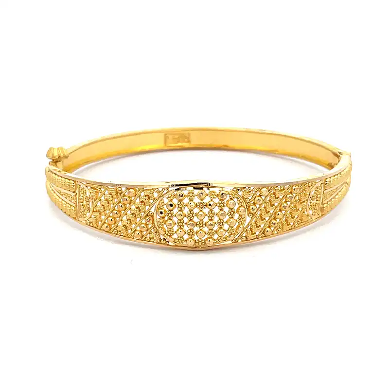 Elegant Gold Kada Bangle - Free size