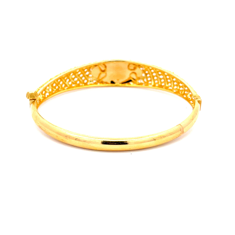 Contemporary 22K Gold Bangle Bracelet