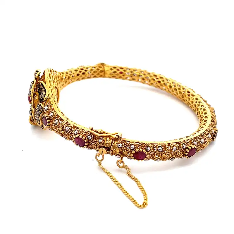 Contemporary Statement Gold Bangle