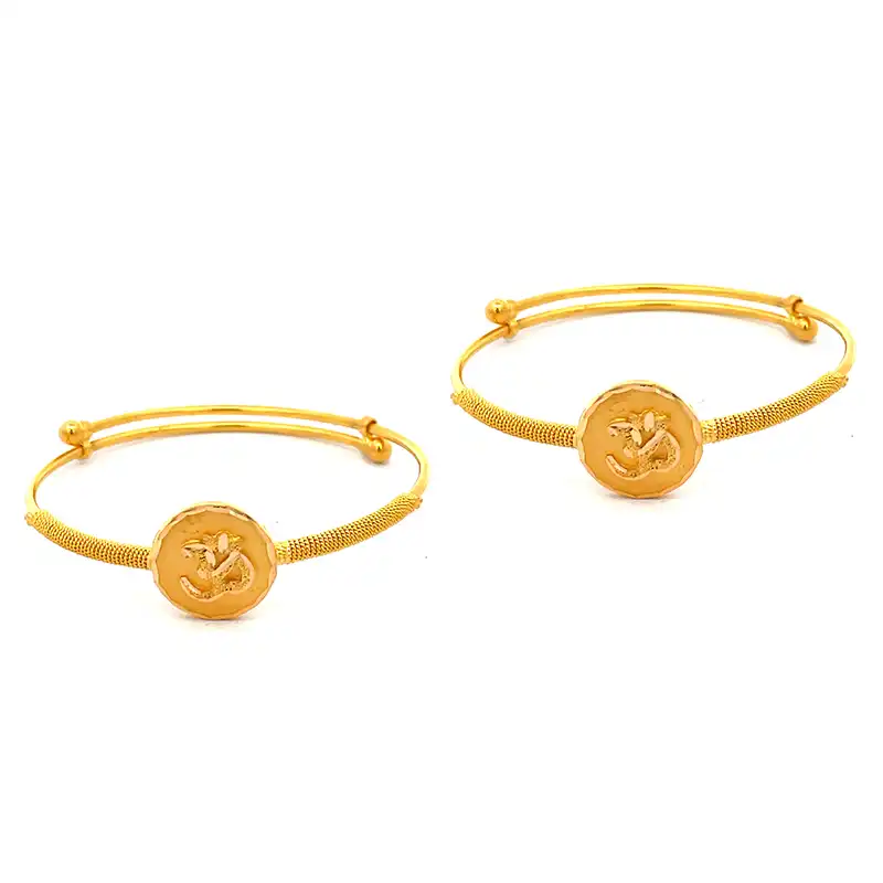 OM - Baby Bangle 22K Gold - Set of two