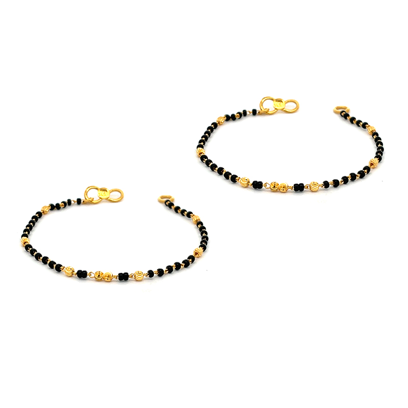 Black beads Baby Bracelet 22K Gold