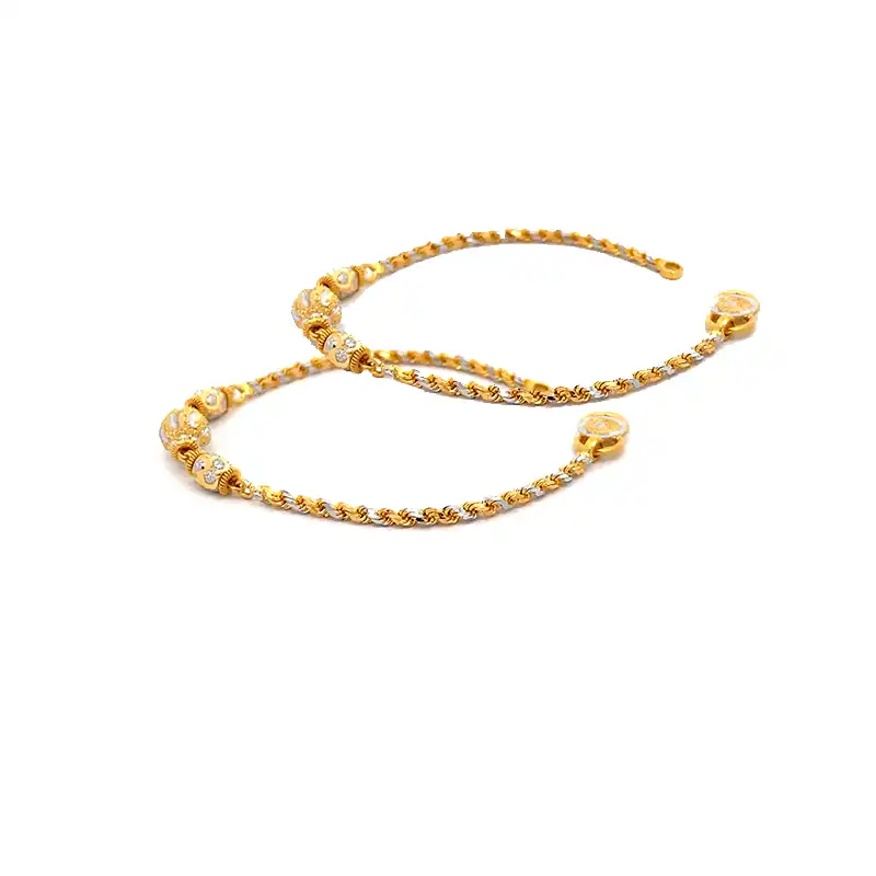 Baby Bracelet Two tone Gold - 5 inch