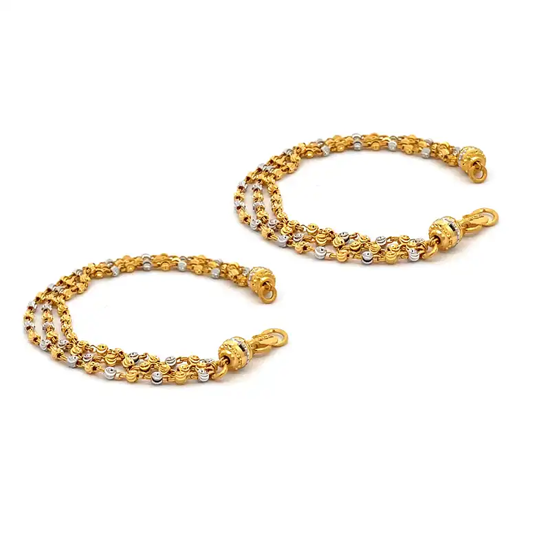 Baby Bracelet Two tone Gold - 5 inch