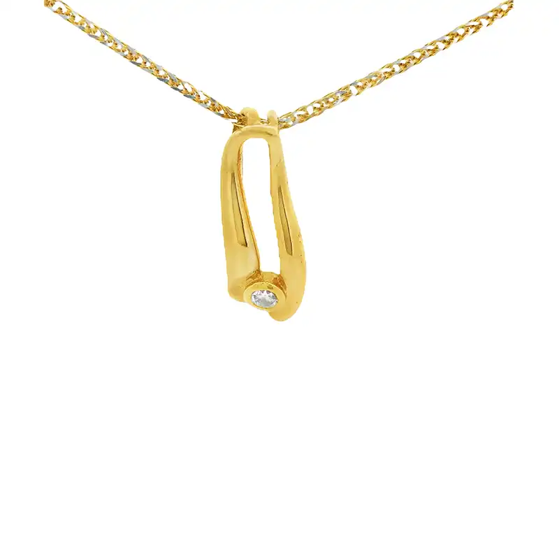 Minimalist 18K Gold Diamond Pendant