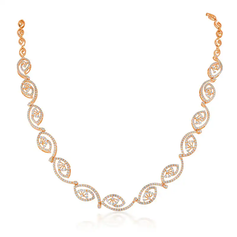 Ornate Spiral Necklace Set in Rose Gold