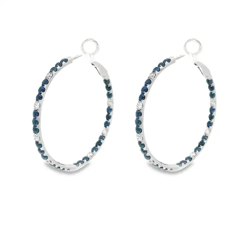 18K Gold Diamond Hoop Earrings