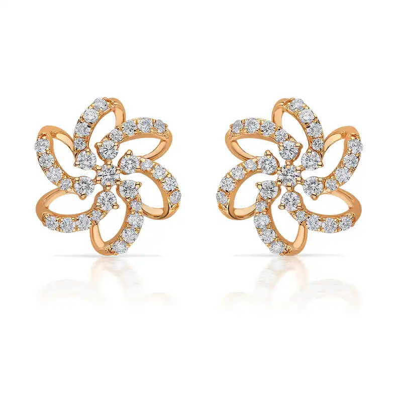 Dainty, Starry Gold Diamond  Ear Studs