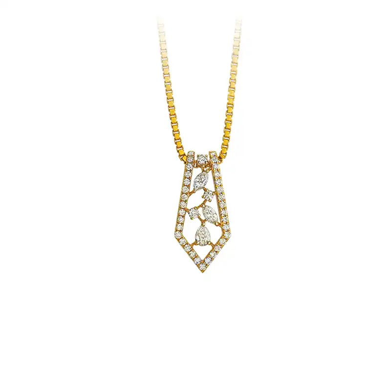 Contemporary Diamond Pendant Set