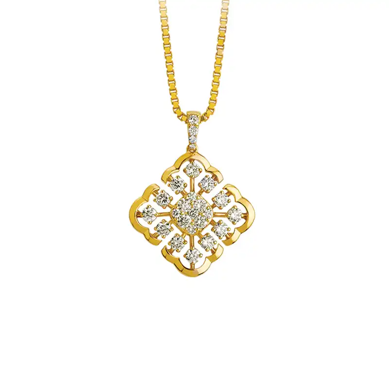 Delicate Filigree Diamond Pendant Set