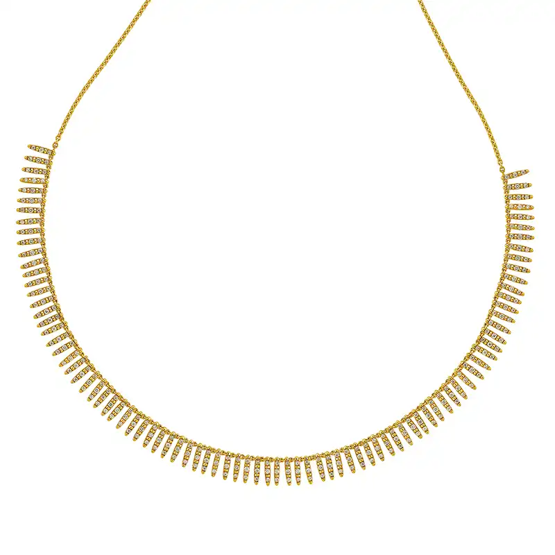 Radiant Gold Diamond Necklace Set