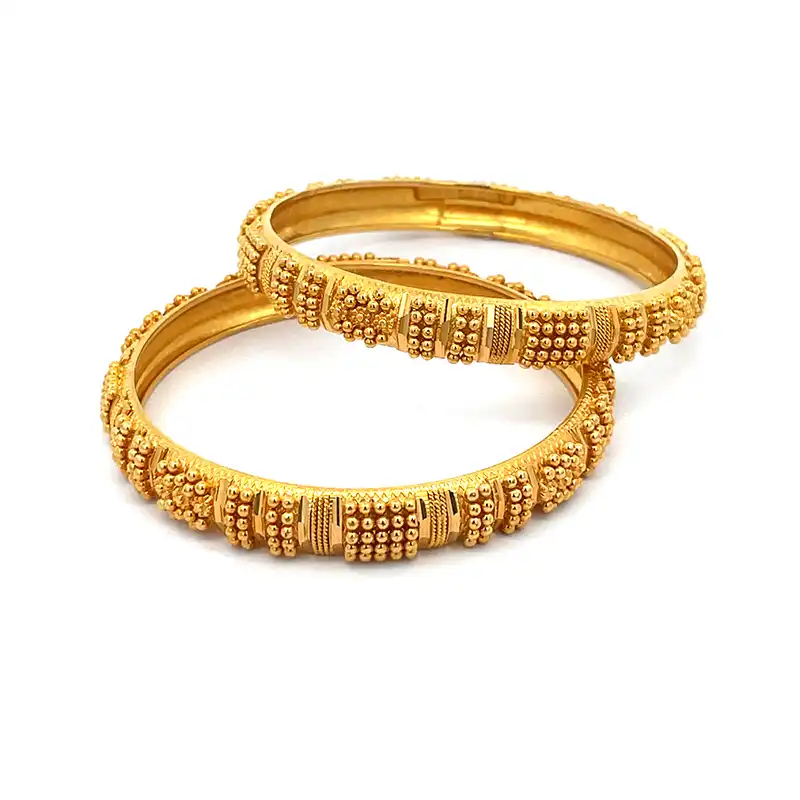 Yellow Gold Bangle Set, Size 2.4