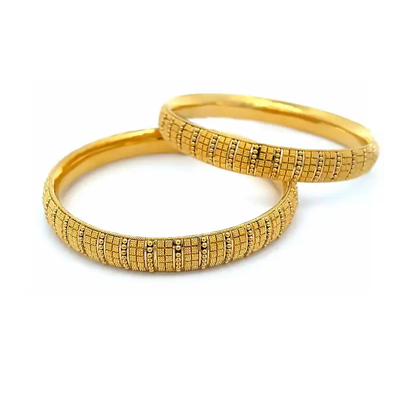 22K Yellow Gold Patterned Bangles