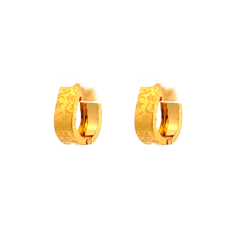 22k Yellow Gold Hoop Earring Bali Earrings huggies Hanging 