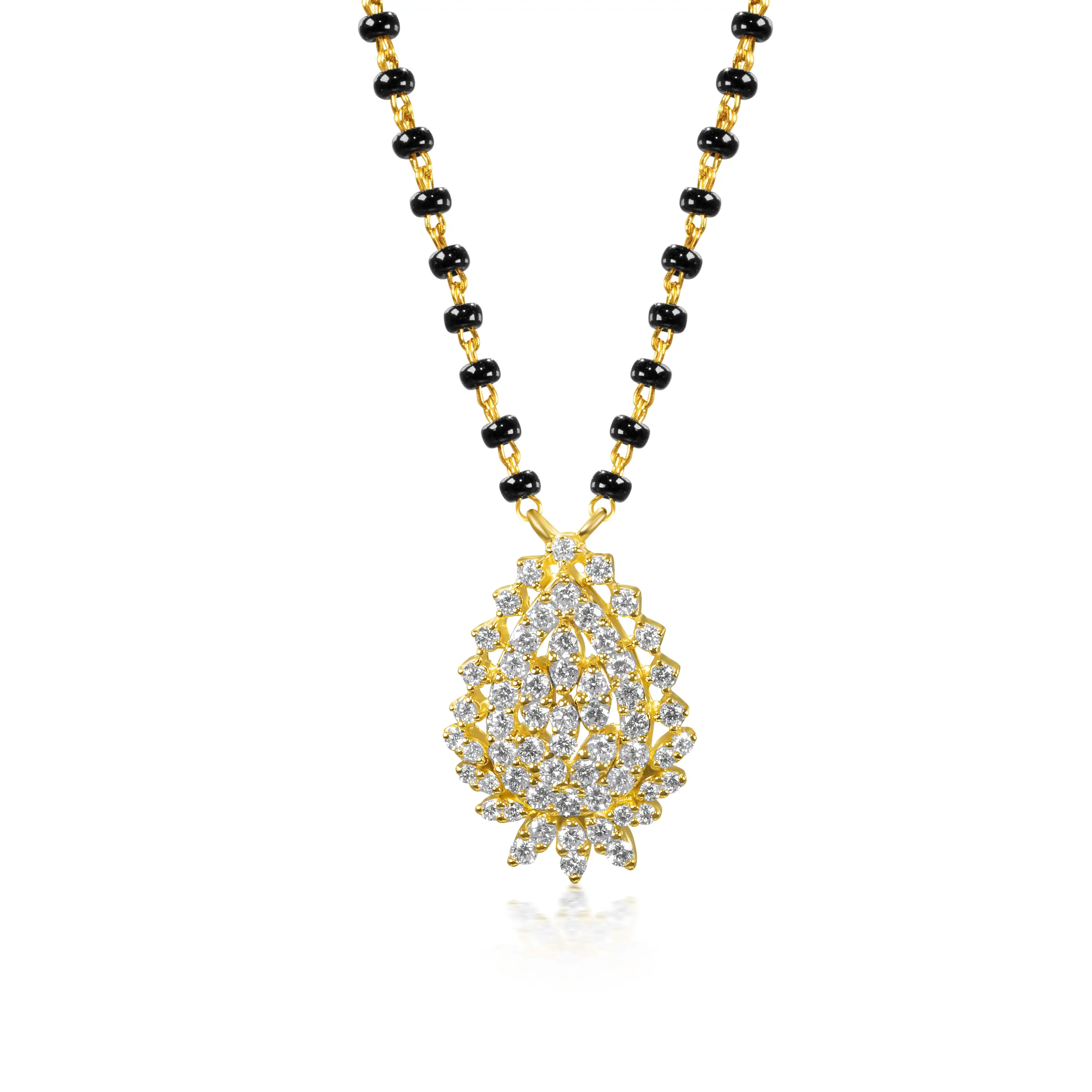 Pear drop shaped Gold Diamond Mangalsutra