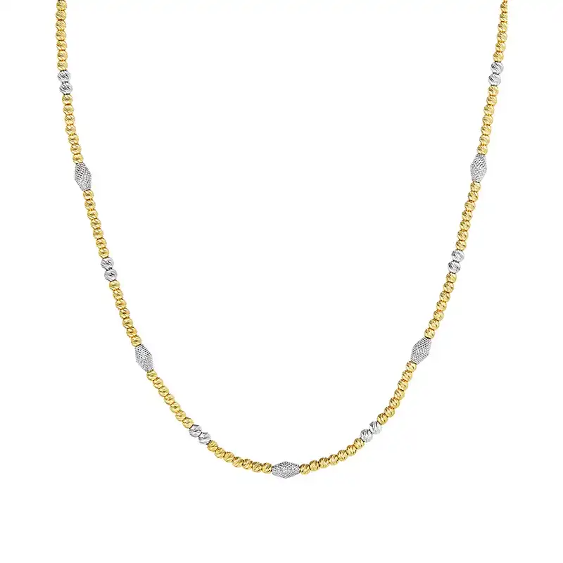 22k Two-Toned Gold Patterned Fancy handmade Chain - 16 inches