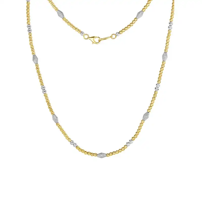 22k Two-Toned Gold Patterned Fancy handmade Chain - 16 inches