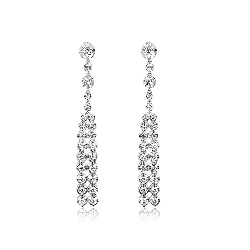 12mm Diamond-Cut Studs ~ White Gold – Nehita Jewelry