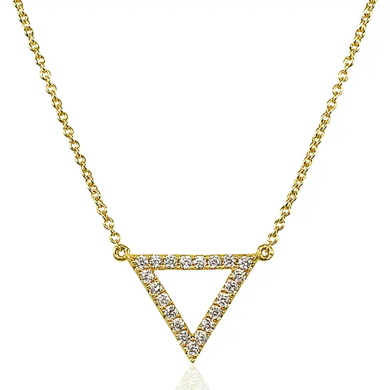 Triangle 18K Gold Diamond Necklace