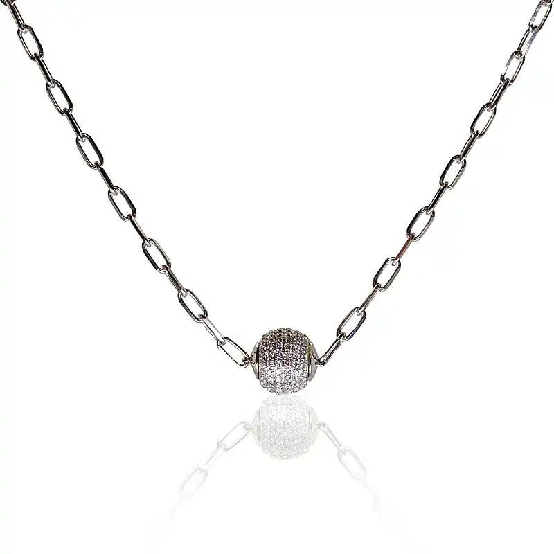 18K White Gold Diamond Pendant