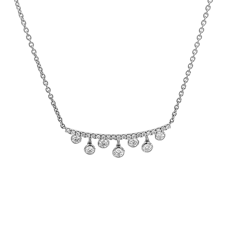 Dainty White Gold Diamond Necklace