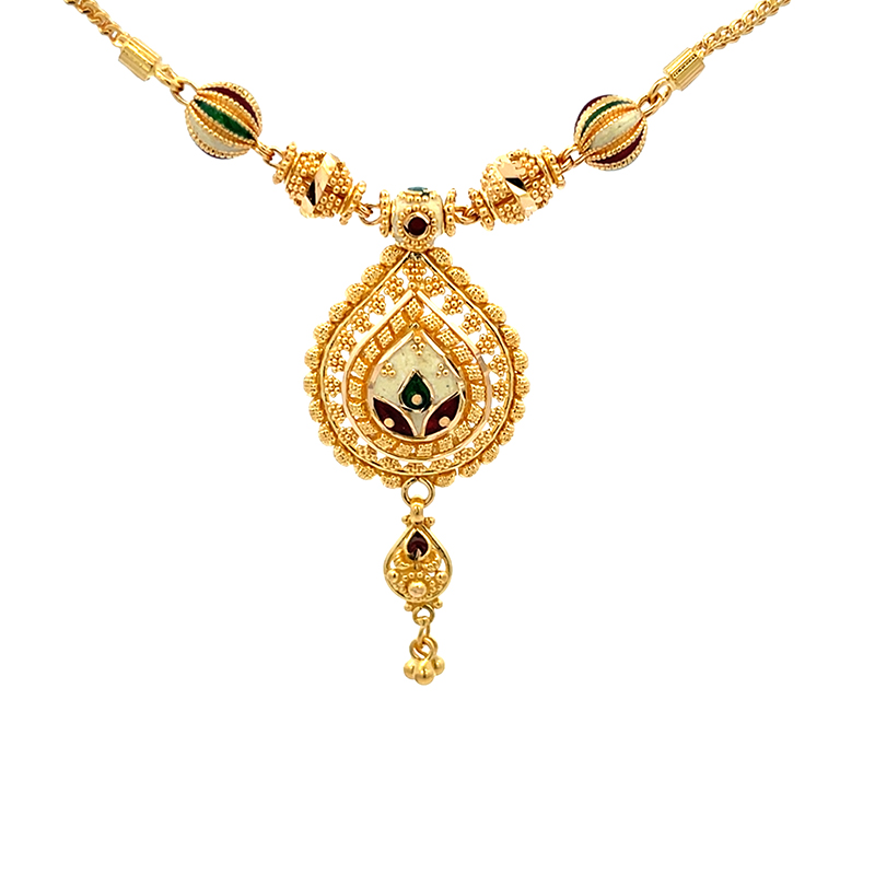 22k Yellow Gold Necklace and earrings Set