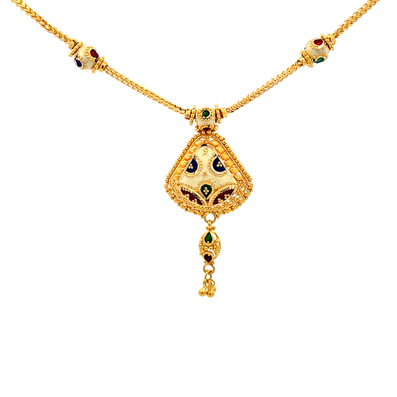 22k Yellow Gold Necklace and earrings Set