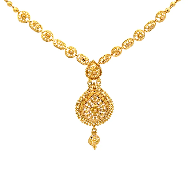 22k Yellow Gold Necklace and earrings Set