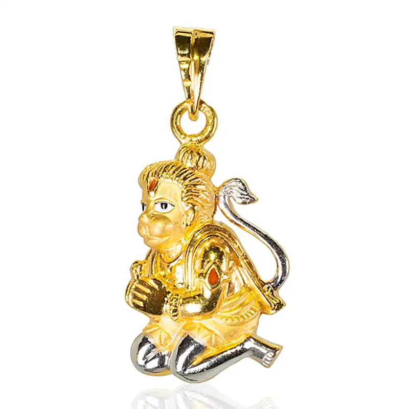 22K Two Tone Gold Hanuman Pendant