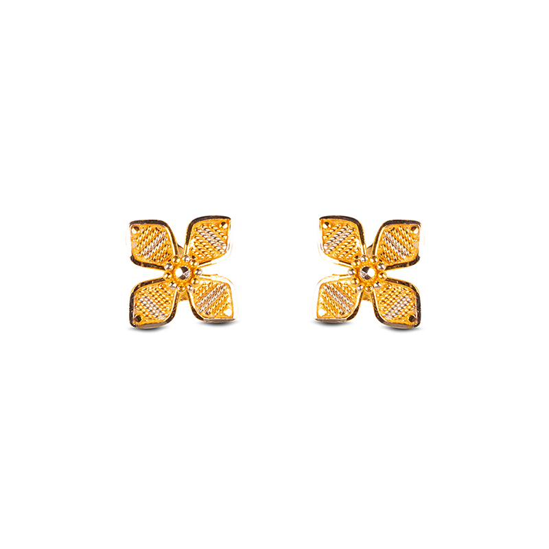 Primrose Two tone Gold Stud Earrings