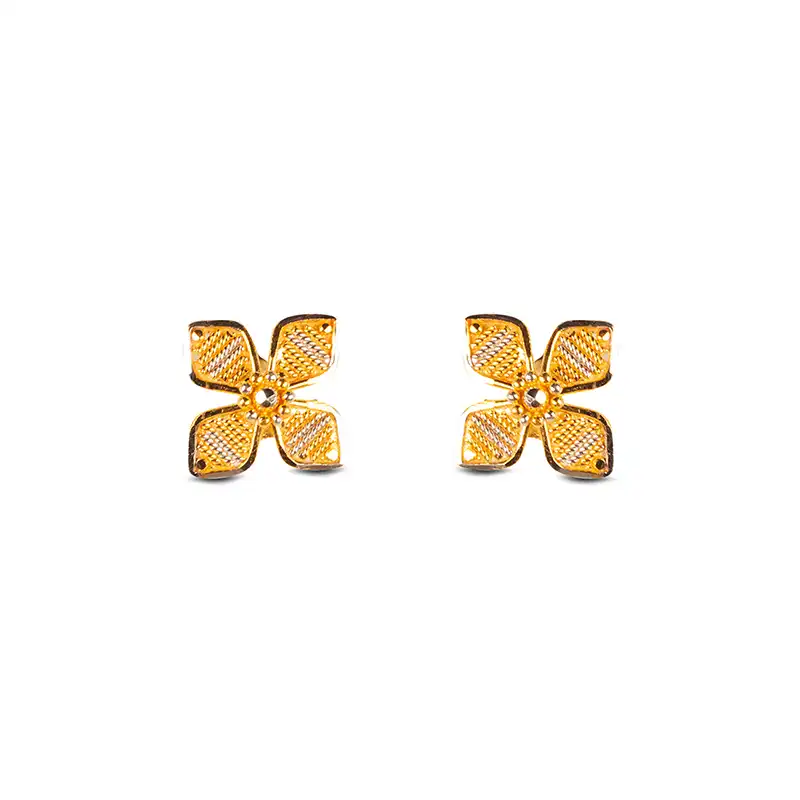 Primrose Two tone Gold Stud Earrings