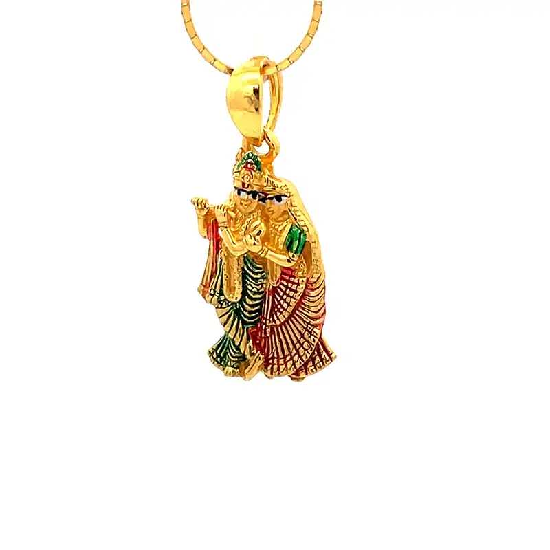 22K Gold Radha Krishna Pendant