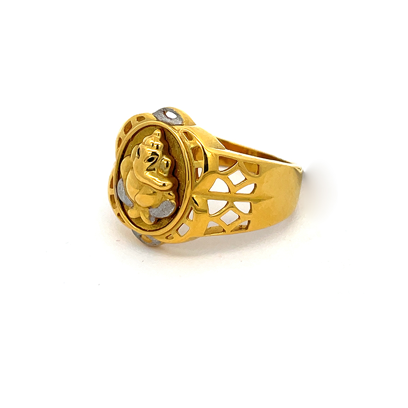 22k Two tone Gold Ganesh Ring