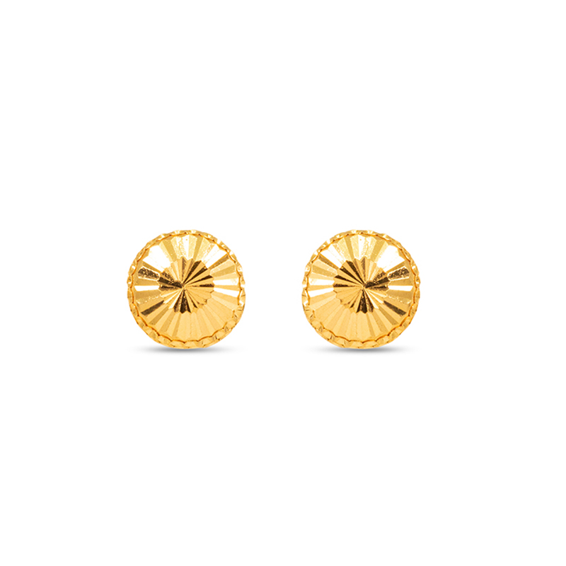 Classic Round 22K Gold Stud Earrings