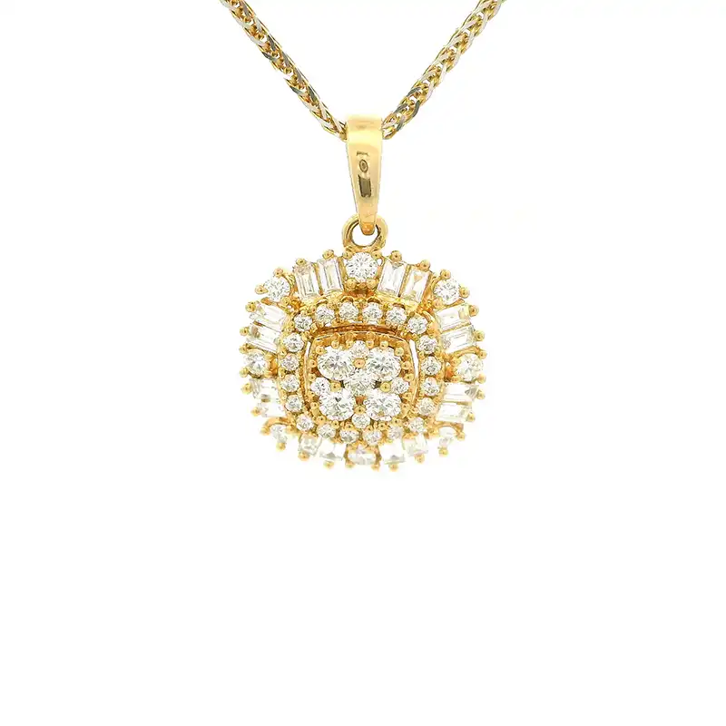 18K Gold Diamond Pendant