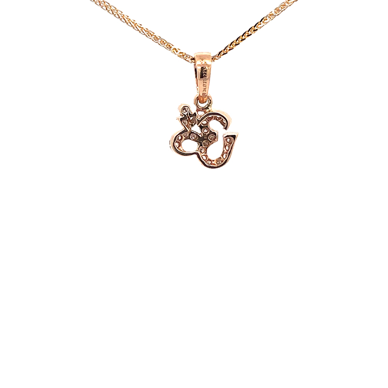 OM Pendant in Rose Gold pendant and Diamonds