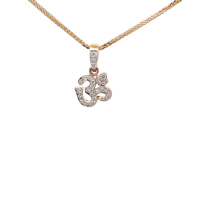 OM Pendant in Rose Gold pendant and Diamonds